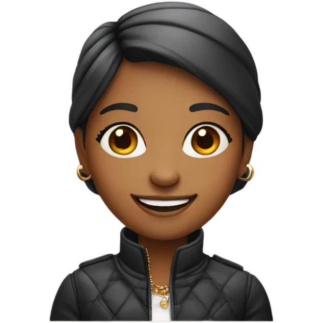 smiling girl in stylish outfit emoji