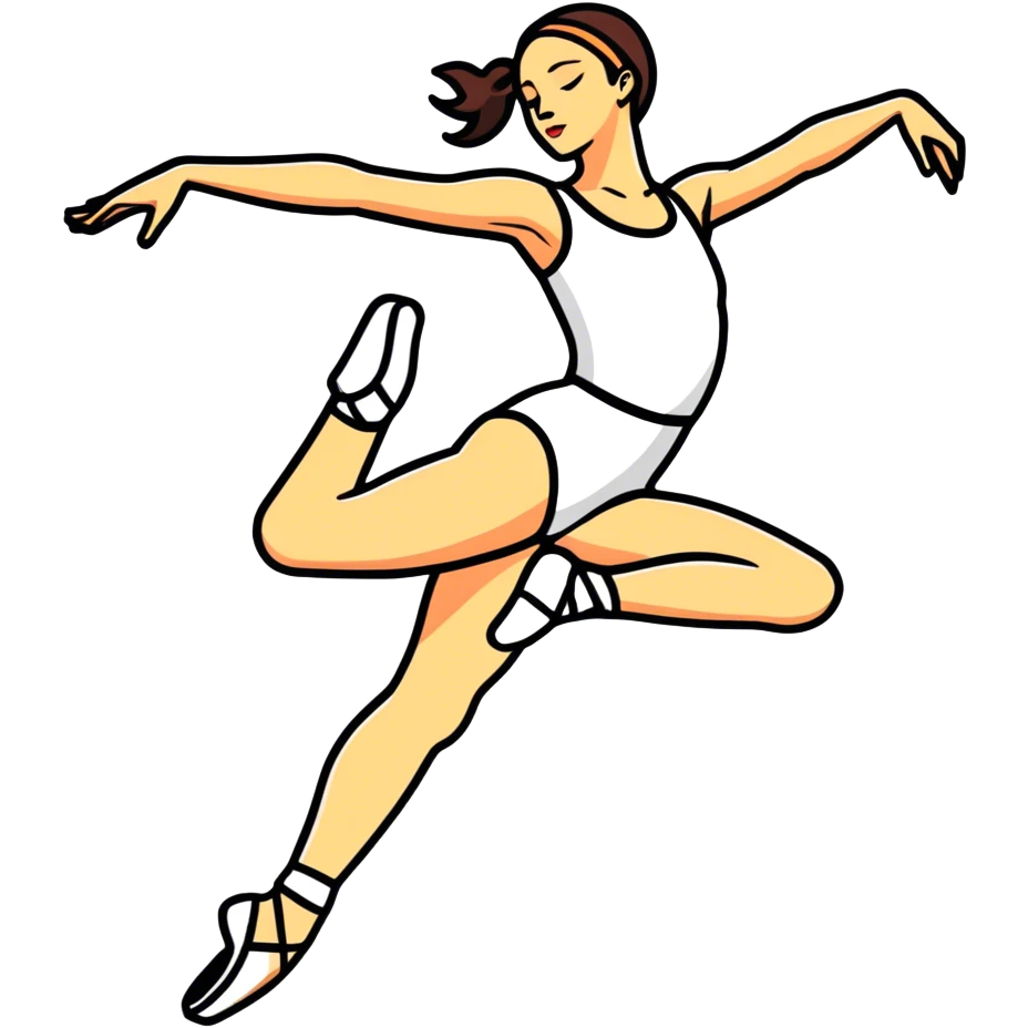 Beautiful dancer with side leg to extension emoji