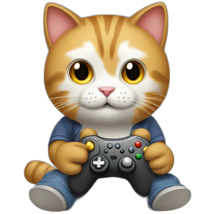 Cat playing video games emoji