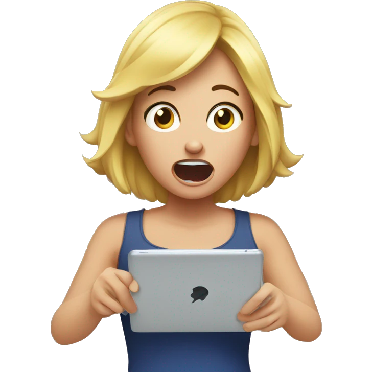 paula yelling at tablets emoji