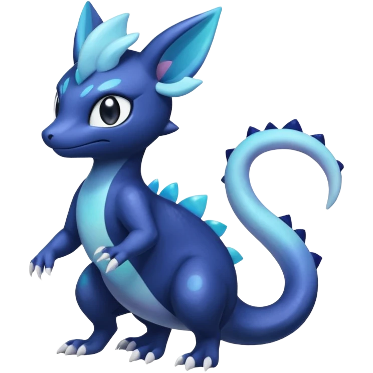 Shiny pastel Nebulae Salandit-Meowstic-Noibat-Fakémon-hybrid-creature (full body)  emoji