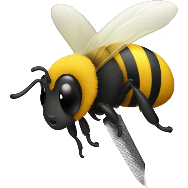 Bee with razor emoji