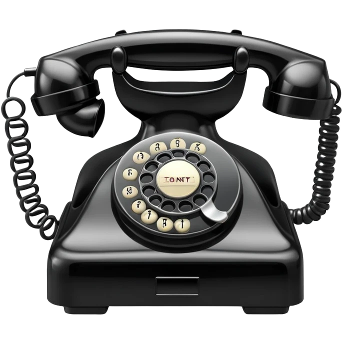 black telephone, classic rotary dial phone emoji