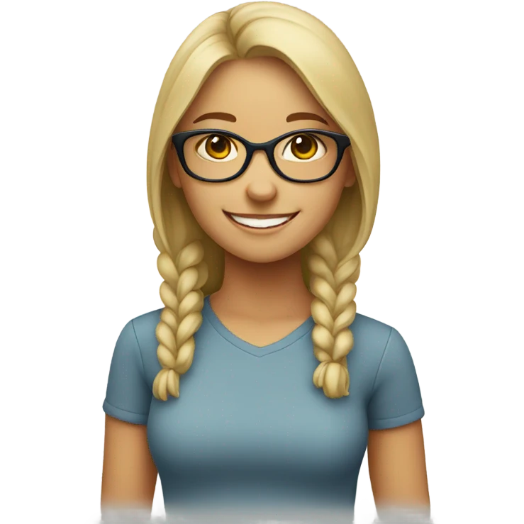 smiling girl with glasses emoji