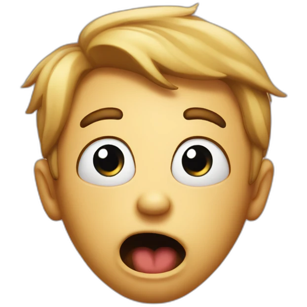 ironically astonished face with mouth too open emoji