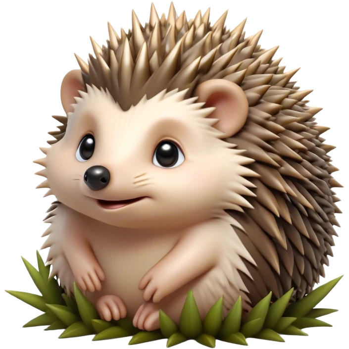 Cinematic Adorably Cute Hedgehog Portrait Emoji, Poised with a round, spiky yet cuddly body and bright, curious eyes peeking from beneath a soft array of quills, Simplified yet irresistibly adorable features, highly detailed, glowing with a warm, gentle forest glow, high shine, lively and endearing, stylized with an air of woodland cuteness, soft glowing outline, capturing the essence of a playful hedgehog that appears ready to scurry out of the screen with delightful charm! emoji