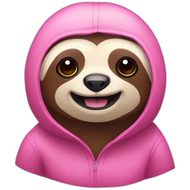 A pink sloth emoji