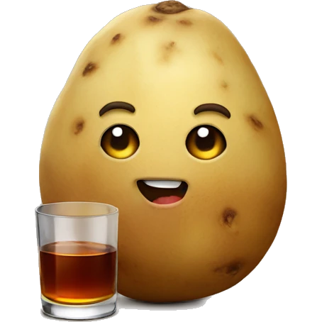 Potato holding whiskey emoji
