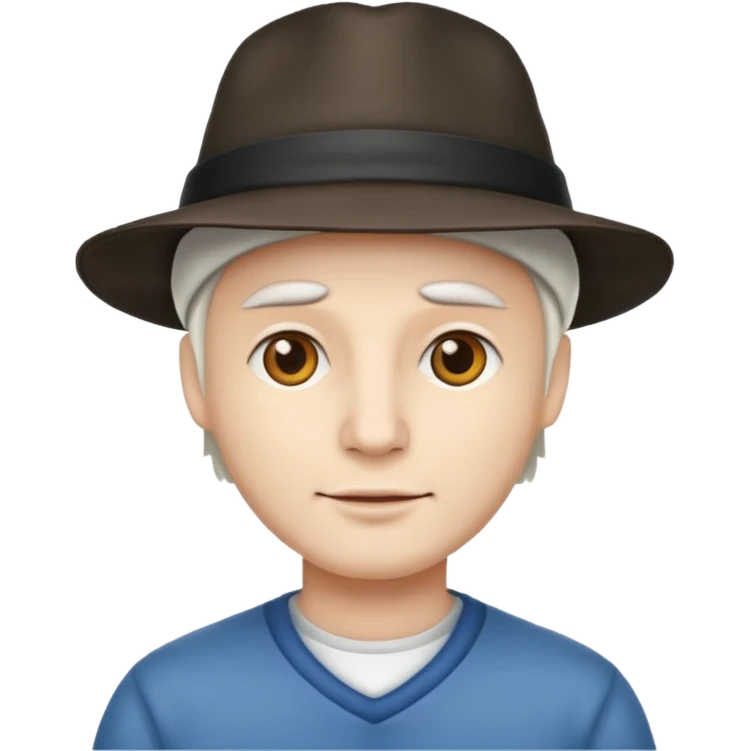 Cara blanca y un sombrero pero solo la cara hombre emoji