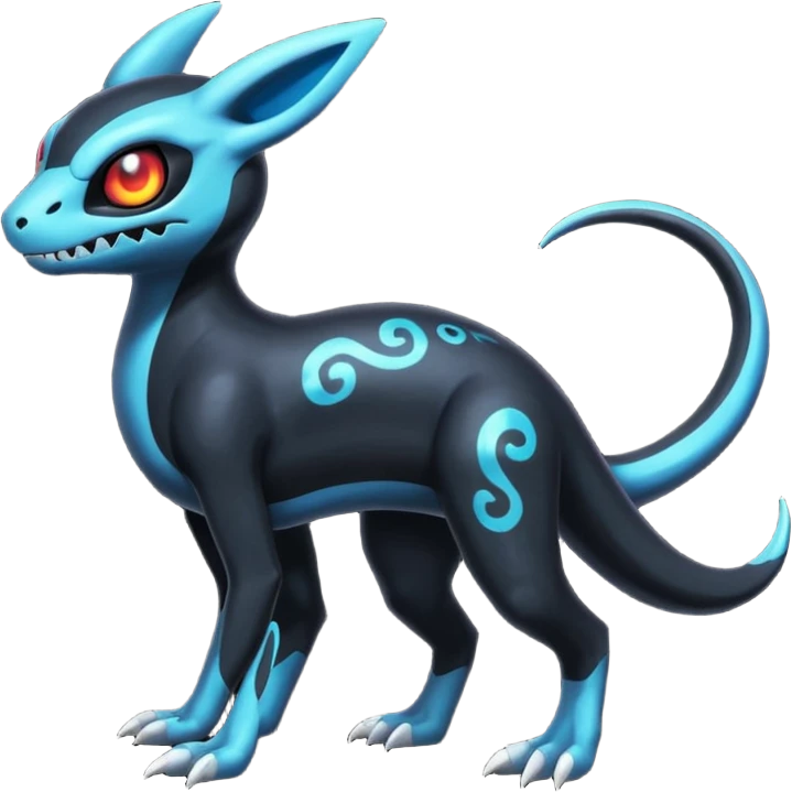 Shiny Duskull-Salandit-Umbreon-Fakémon-hybrid-creature (full body)  emoji