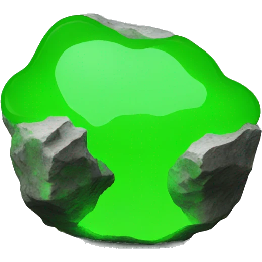 fluorescent green uranium-rock emoji
