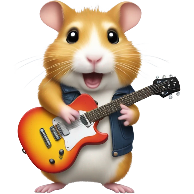 Hamster playing the electric guitar emoji