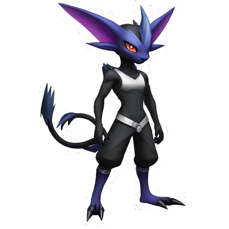 Dark Anthro Cool Noivern-Absol-Pokémon Punk Techwear Full Body emoji