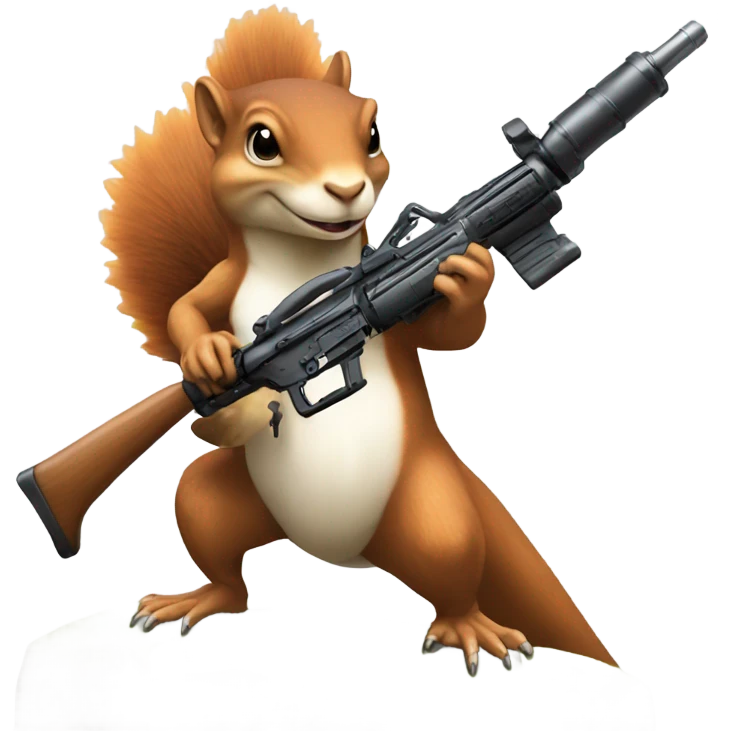 squirrel with RPG riding t. rex in space emoji