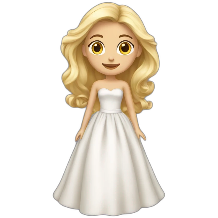 Mariée blonde longue robe emoji