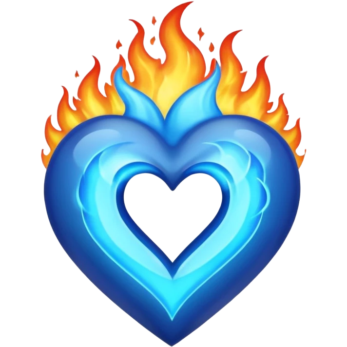 Heart with blue fire around it  emoji