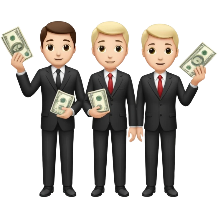 Two men in suits handing over money emoji