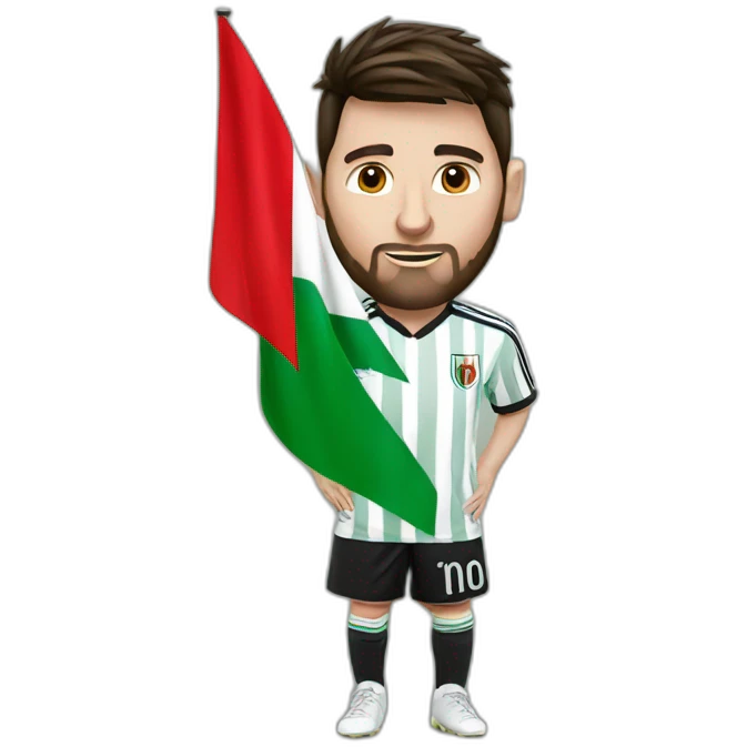 messi with palestine flag emoji