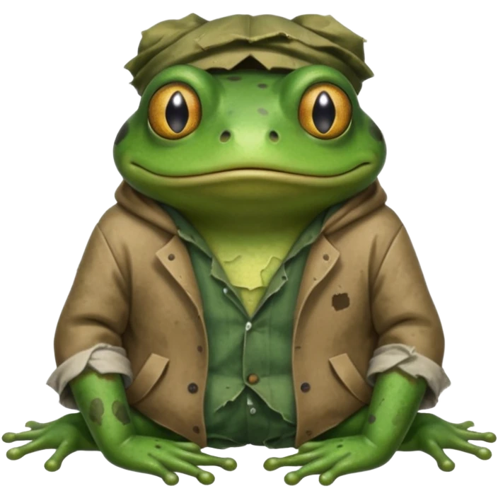 homeless poor frog emoji