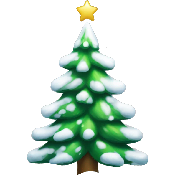 Christmas tree with snow emoji