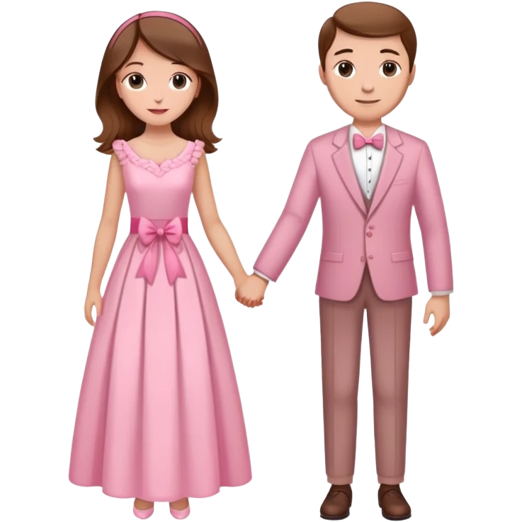 Elegant girl with a beautiful flowy dress delicate pink bow, brown hair and man together in Montenegro holding hands elegant  emoji