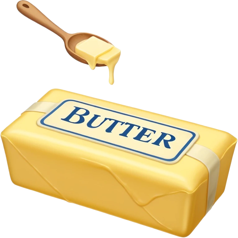 Create an image with butter and text that says butter  emoji