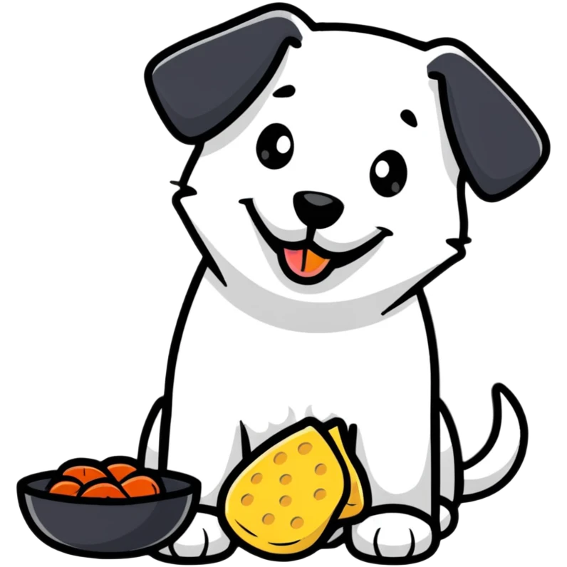 Top dog eating lunch emoji