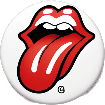 Rolling Stones tongue logo with name "Gomp" in writing emoji