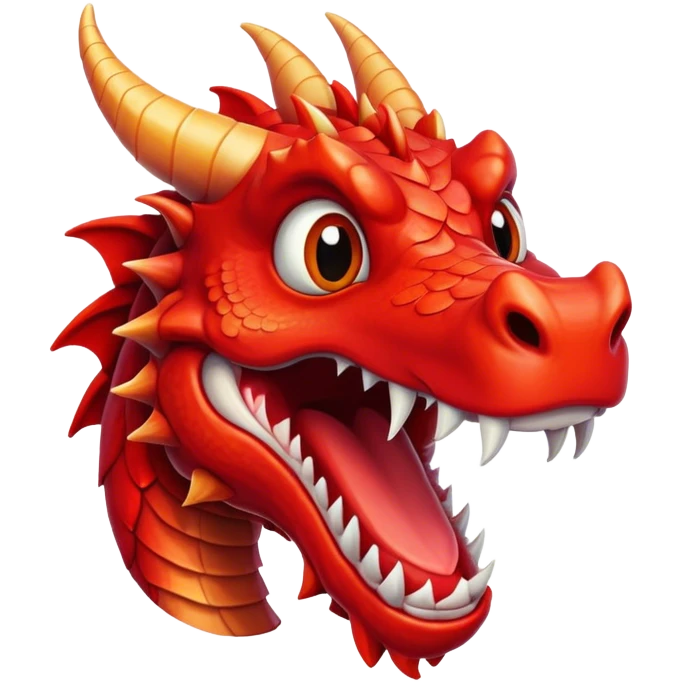 Crazy Funny Red Dragon Head emoji