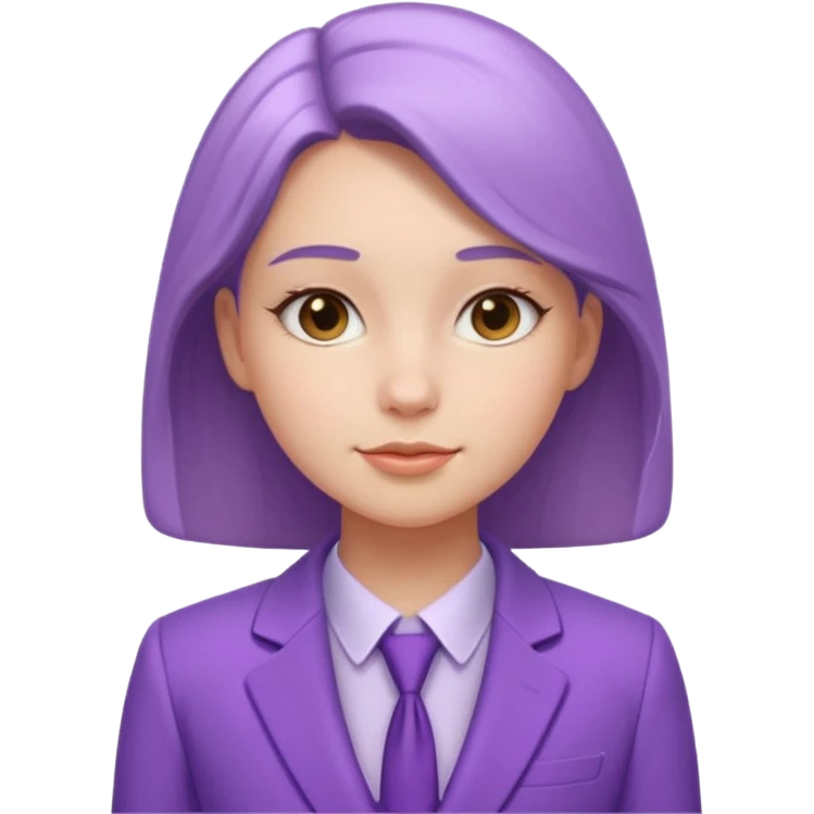 lavender-purple girl's Suit, smooth rounded neckline, simple design, glossy surface, plain background. Negative: Girls, only suit. emoji