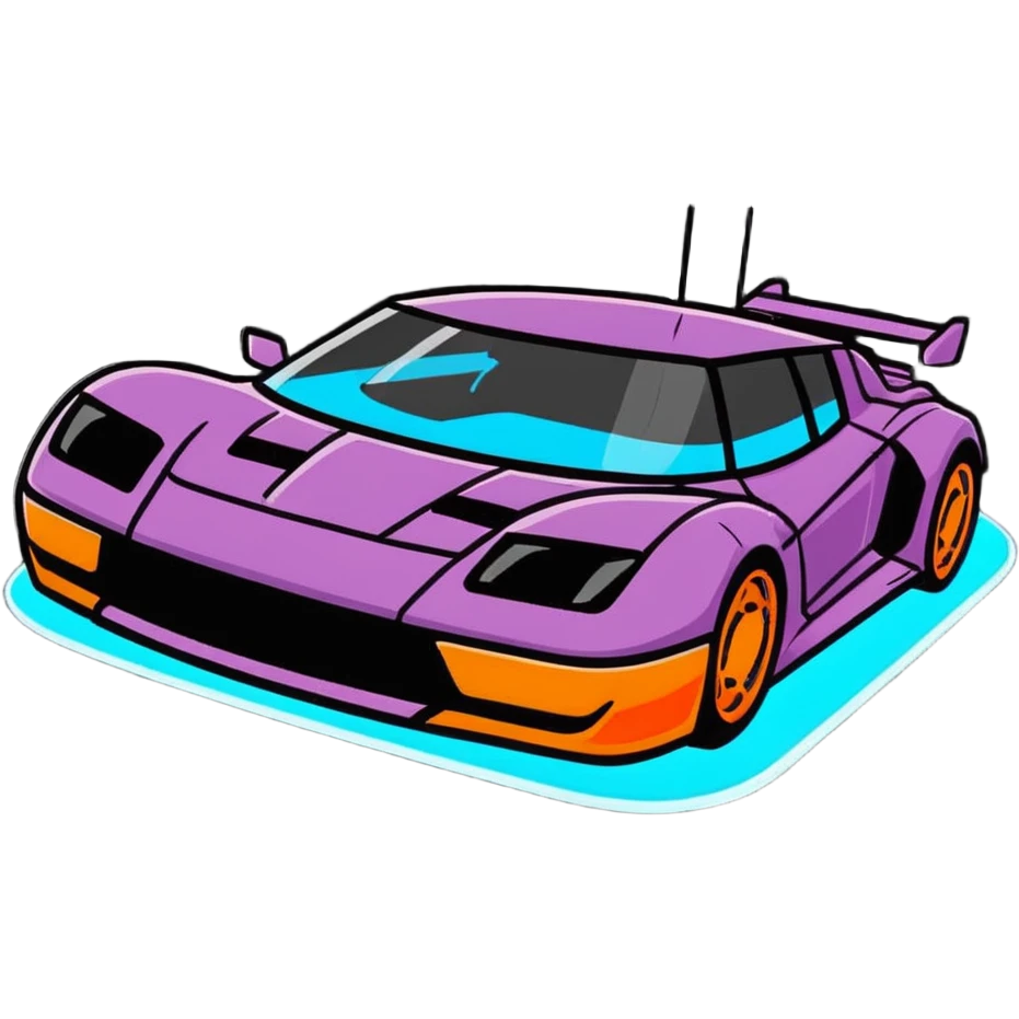 hover car floating above the ground with glowing anti-gravity technology emoji