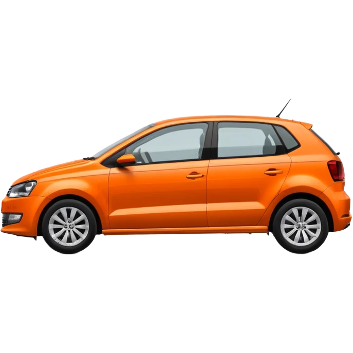 orange car, like volkswagen polo, side view emoji