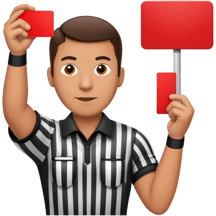 Football Referee holding a red card  emoji