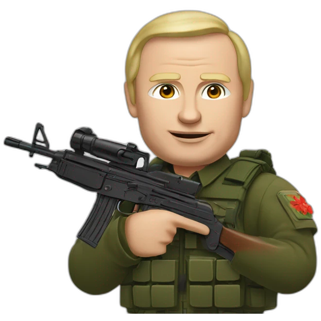 vladimir poutine avec une ak 47 emoji