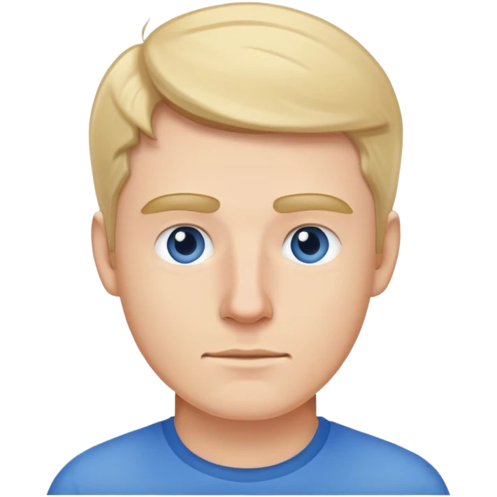 a white man wear a blue shirt emoji
