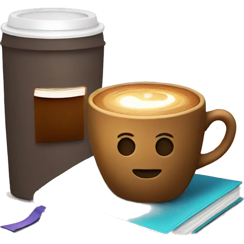 coffee and book emoji