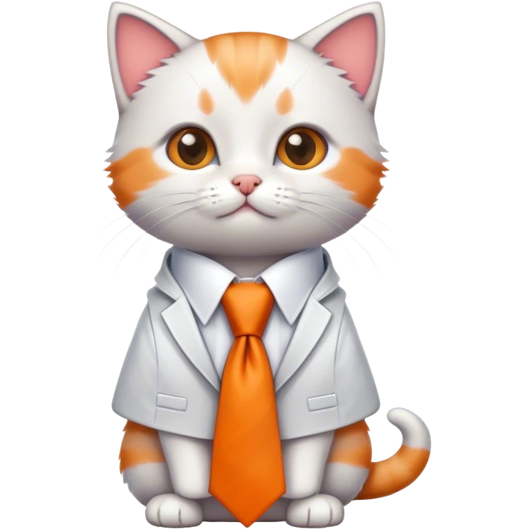 kitten wearing a big necktie emoji