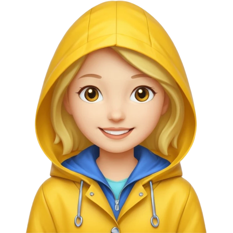 Girl in a yellow rain coat emoji