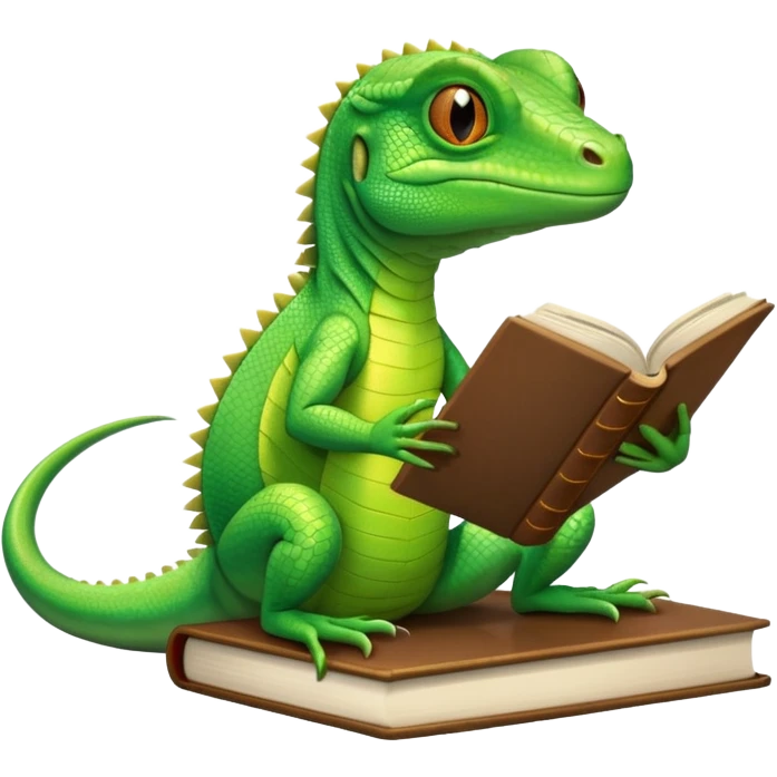 kitap okuyan kertenkele emoji