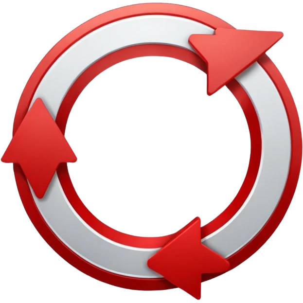 Prompt 15: "Is your backup plan."
Graphic: 🔄 Refresh/loop arrows icon (white with red highlights).
Animation: Arrows rotate smoothly.
Background: Transparent. emoji