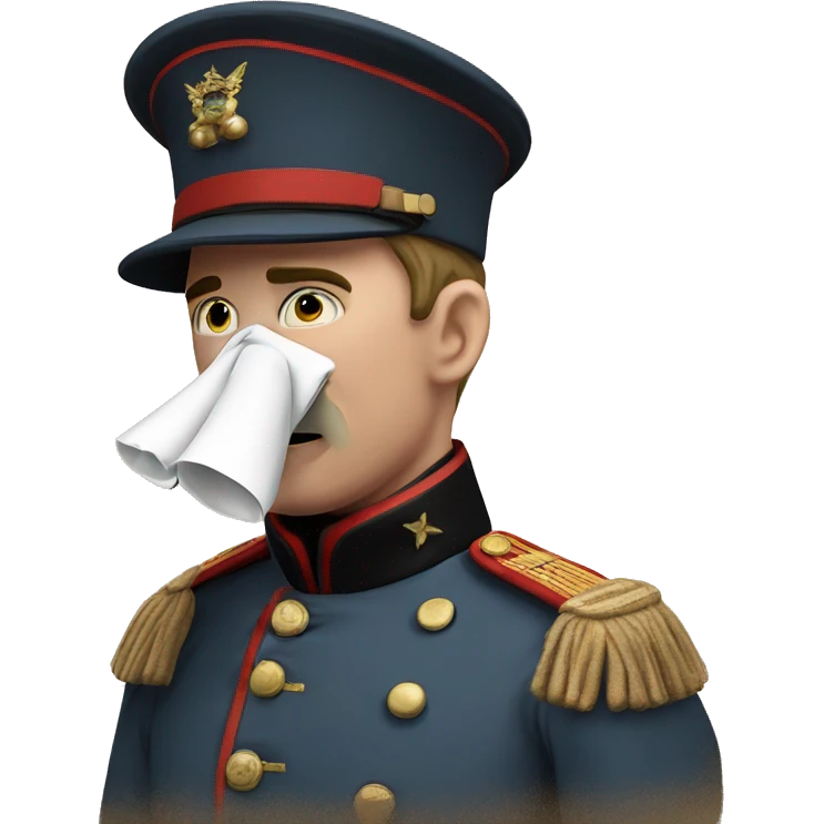 British soldier in the Crimean War blows his nose emoji