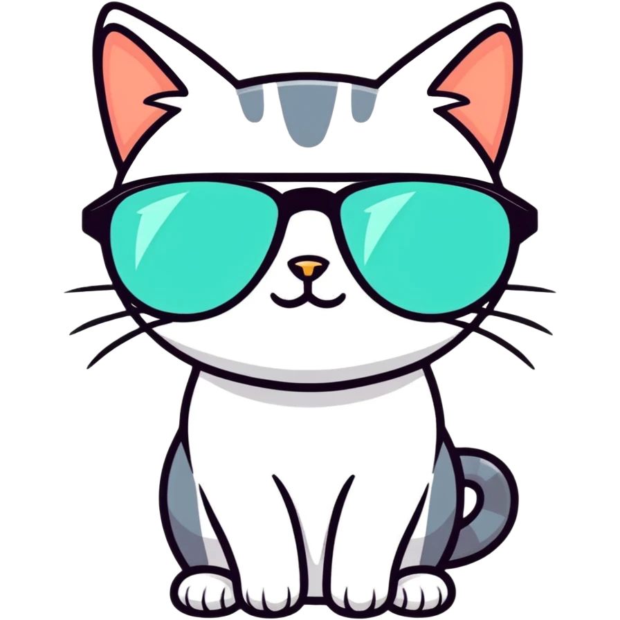 Cat with sunglasses emoji