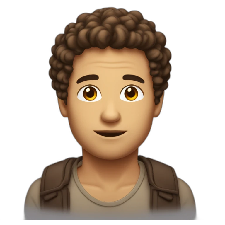 homme brun aux cheveux bouclés emoji