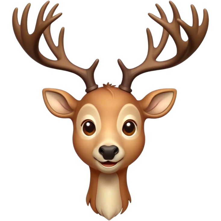 Cinematic Comical Deer Portrait Emoji, Head tilted dramatically with an exaggeratedly amused expression, featuring a sleek dappled coat and whimsically contorted antlers, wide, expressive eyes filled with playful disbelief, Simplified yet hilariously expressive features, highly detailed, glowing with a slightly sassy glow, high shine, dramatic yet playful, stylized with an air of cheeky woodland mischief, bright and endearing, soft glowing outline, capturing the essence of a spirited and over-the-top deer, so meme-worthy it feels like it could side-eye its way into forest folklore instantly! emoji