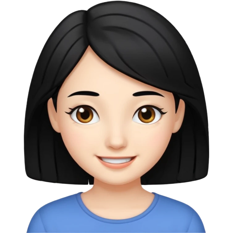 Diana cute girl with black hair emoji