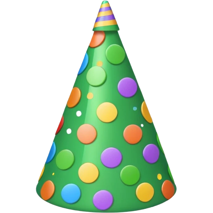 a green, colorful Birthday hat emoji