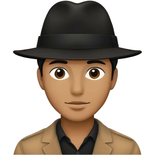 The hat man black silhouette  emoji