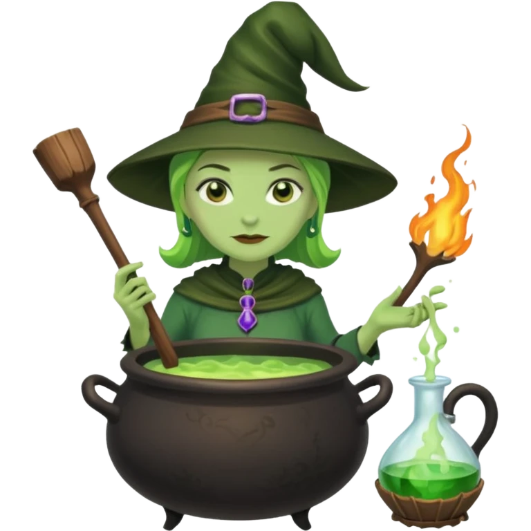 green witch cooking potion emoji