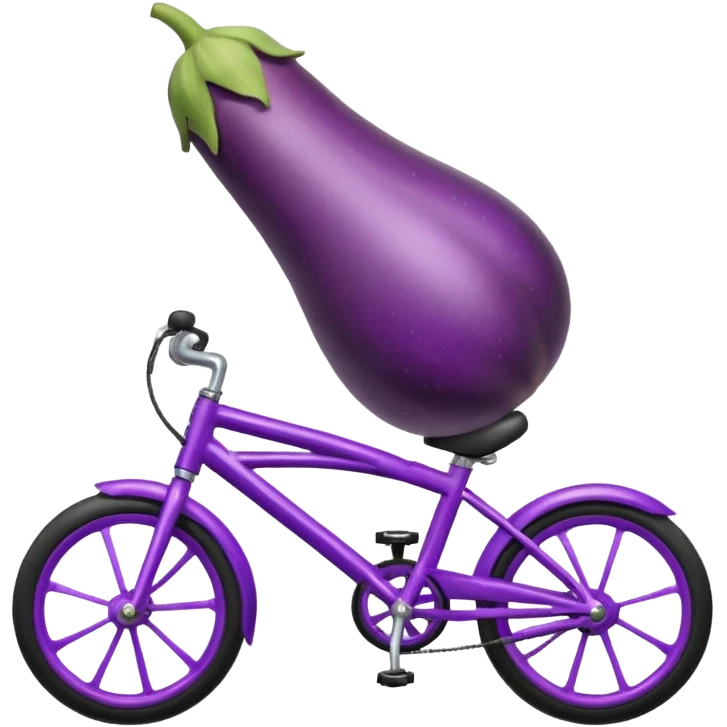 Eggplant riding a bike  emoji