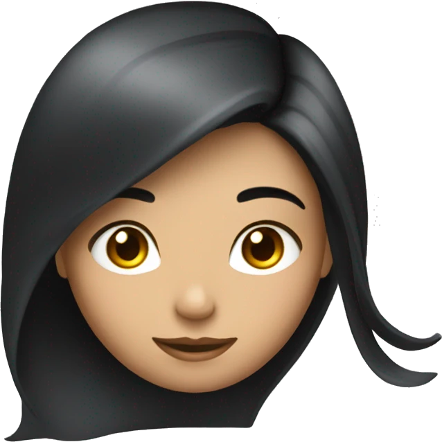 girl with long dark hair styled with a dyson emoji